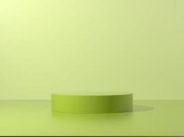 Green podium abstract composition for product presentation eye level 3d render 3d illustration photo