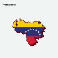 Venezuela nación bandera mapa infografía vector