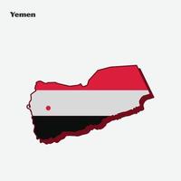 Yemen nación bandera mapa infografía vector