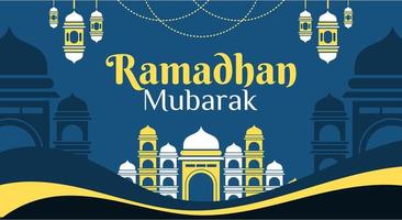 Flat ramadan banner background vector