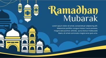 Flat ramadan banner background vector