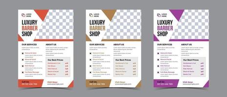 Flyer design for barber shop business and spa business vector