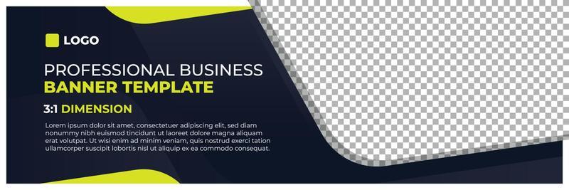 Professional modern banner vector, business company horizontal background template with layout text and empty space for image