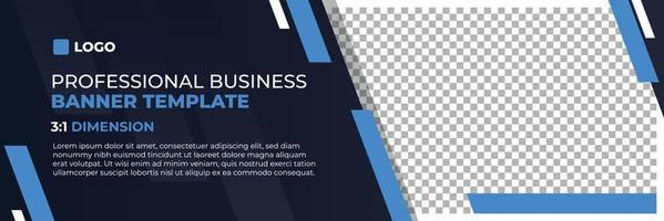 Professional modern banner vector, business company horizontal background template with layout text and empty space for image vector