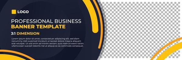 Professional modern banner vector, business company horizontal background template with layout text and empty space for image vector