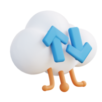 3D illustration of cloud backup management png