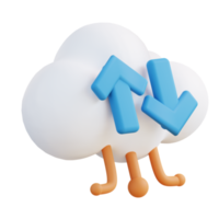 3d illustration de nuage sauvegarde la gestion png