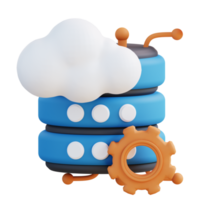 3d ilustración de nube ajuste almacenamiento png