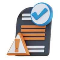 3D illustration of checklist document png