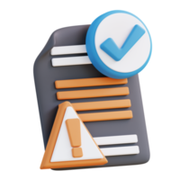 3D illustration of checklist document png