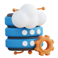 3D illustration of cloud setting storage png