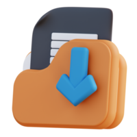 3D illustration of file management folder download png