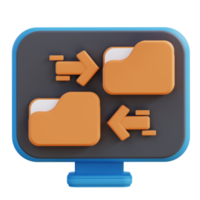 3D illustration of file folder transfer png