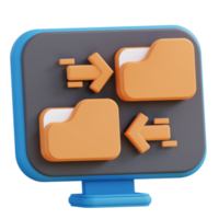 3D illustration of file folder transfer png