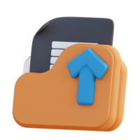 3D illustration of file management folder upload png