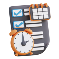 3D illustration of time calendar schedule management png