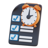 3D illustration of time schedule management png