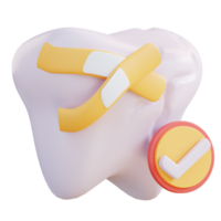 3d ilustración de caries tratamiento png