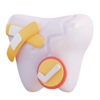 3d ilustración de caries tratamiento png