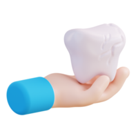 3d illustration de main en portant caries png