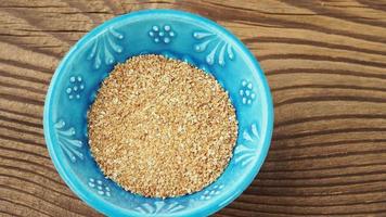 Dry organic lemon rind in ceramic bowl video