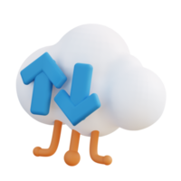 3D illustration of cloud backup management png