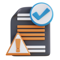 3D illustration of checklist document png