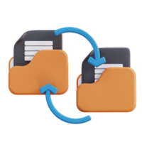 3D illustration of file exchange folder png