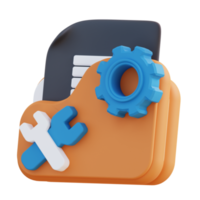 3D illustration of setting folder png