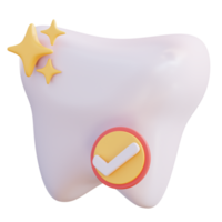 3d illustration check teeth clean shining png