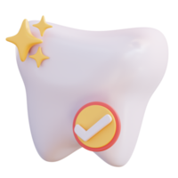 3d illustration vérifier les dents nettoyer brillant png