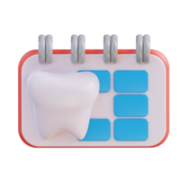 3d illustration of dental health control calendar png