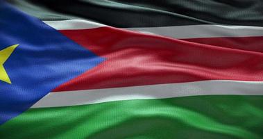 South Sudan flag background. National flag of country waving video