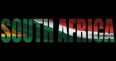 zuiden Afrika land naam met nationaal vlag zwaaien. grafisch tussenstop video