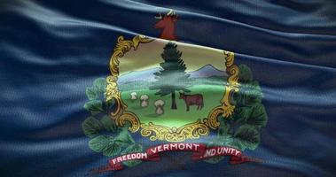 Vermont state flag waving background. 4K backdrop video