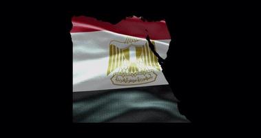 Egypt outline with waving national flag. Alpha channel background. Country shape with animation video