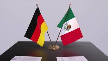 Mexiko und Deutschland Politik Beziehung Animation. Partnerschaft Deal Bewegung Grafik video