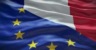 Frankreich und europäisch Union Flagge Hintergrund. Beziehung zwischen Land Regierung und EU video