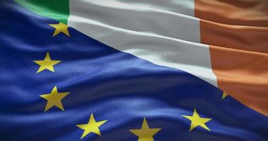 Irland und europäisch Union Flagge Hintergrund. Beziehung zwischen Land Regierung und EU video