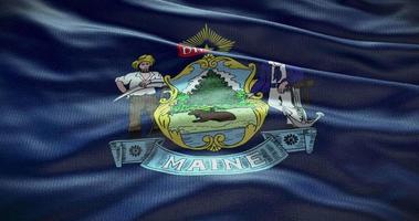 Maine state flag waving background. 4K backdrop video