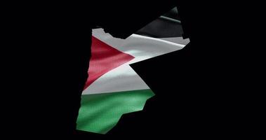 Jordán contorno con ondulación nacional bandera. alfa canal antecedentes. país forma con animación video