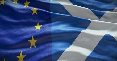 Scozia e europeo unione bandiera sfondo. relazione fra nazione governo e Unione Europea video