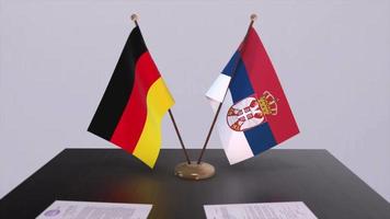 Serbien und Deutschland Politik Beziehung Animation. Partnerschaft Deal Bewegung Grafik