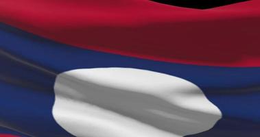 Laos flag waving closeup, national symbol of country background video