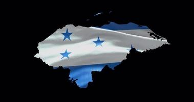 Honduras outline with waving national flag. Alpha channel background. Country shape with animation video