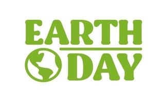 Earth day logo design with planet icon. Eco friendly design. vector