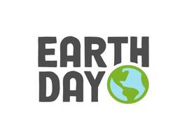 Earth day logo design with planet icon. Eco friendly design. vector