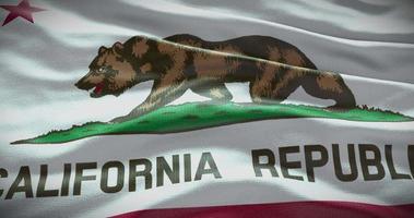 Kalifornien Zustand Flagge winken Hintergrund. 4k Hintergrund video