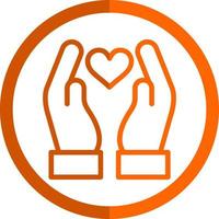 Hand Holding Heart Vector Icon Design