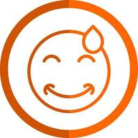 Grin Beam Sweat Vector Icon Design